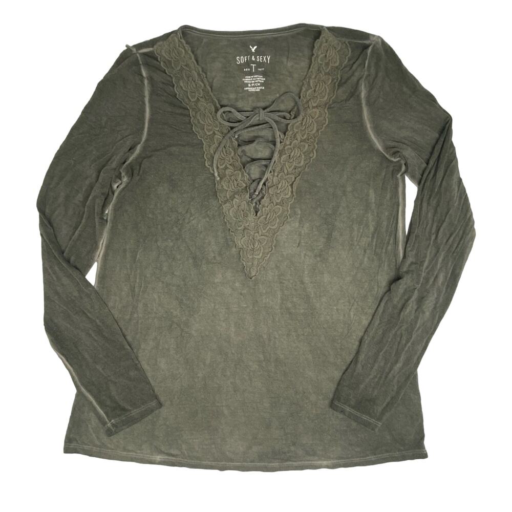 American Eagle Soft & Sexy T Size Small Color Green